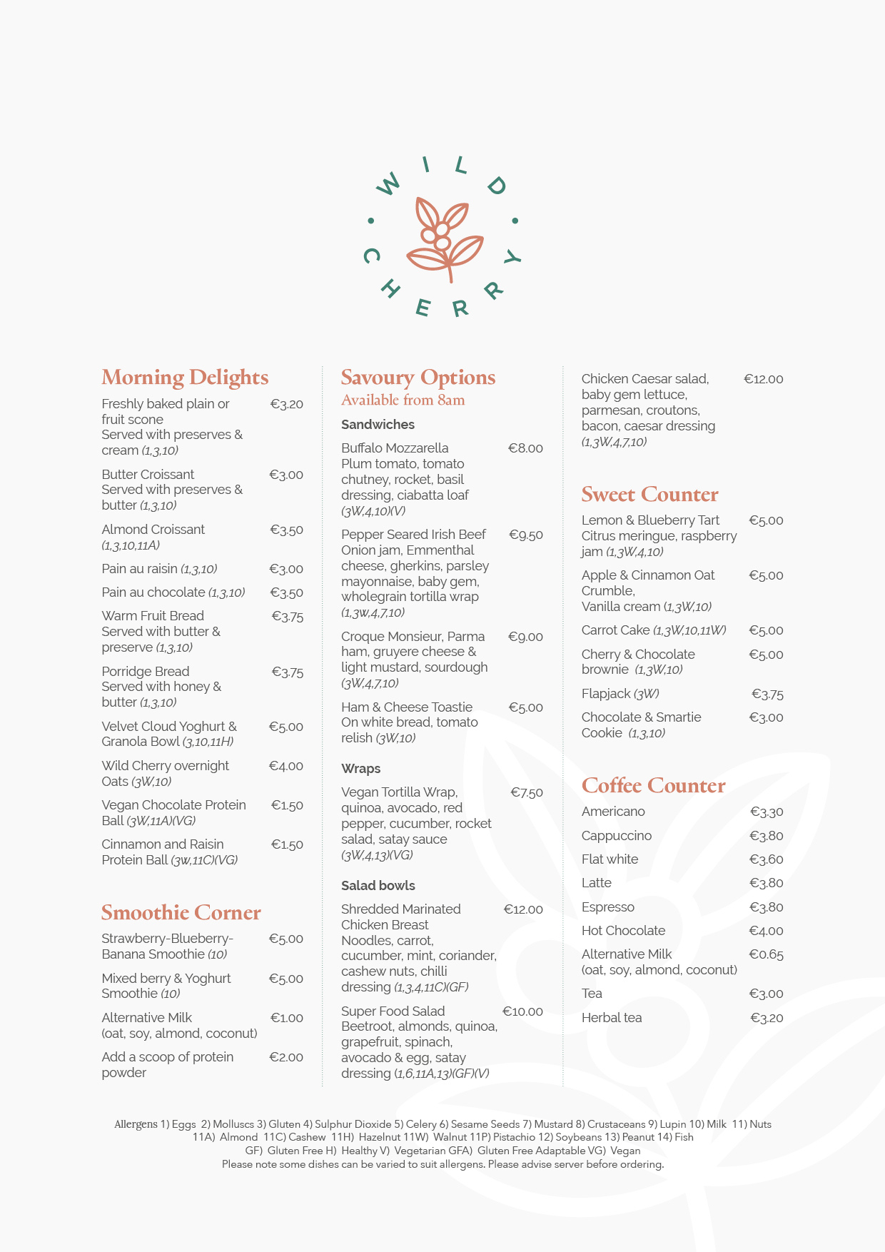 wild cherry cafe menu